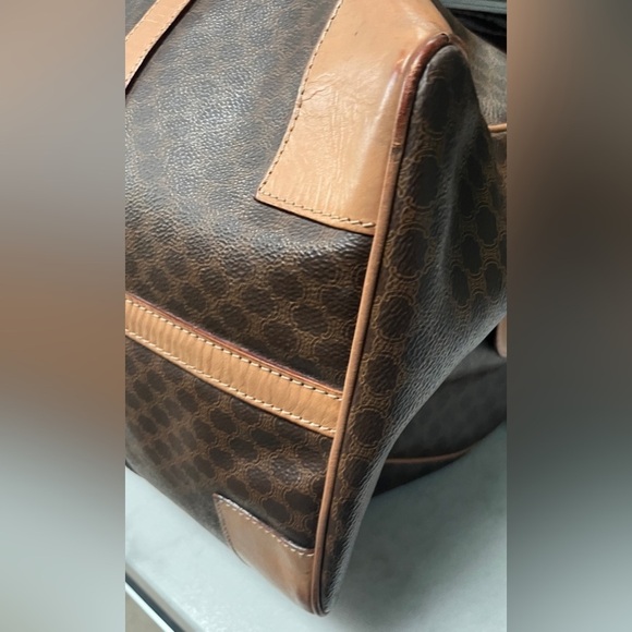 CELINE Vintage Macadam Canvas Travel Duffle Leather Trim and Clochette - Picture 13 of 16